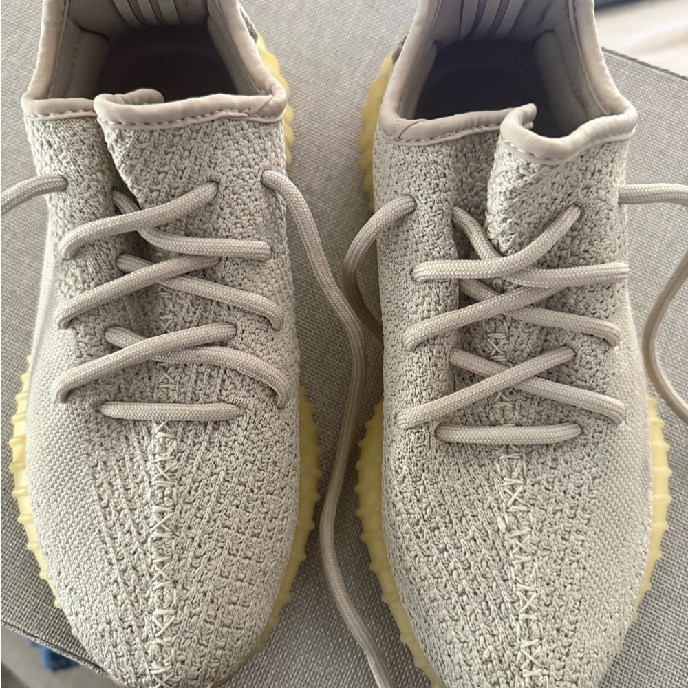 Yeezy Athletic Shoes - Cream with Yellow Sole